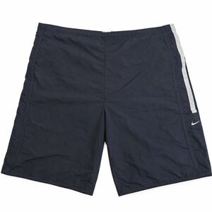 Nike Swim Trunks Men’s XL Navy Blue Gray Stripe Mesh Lined Board Shorts Beach